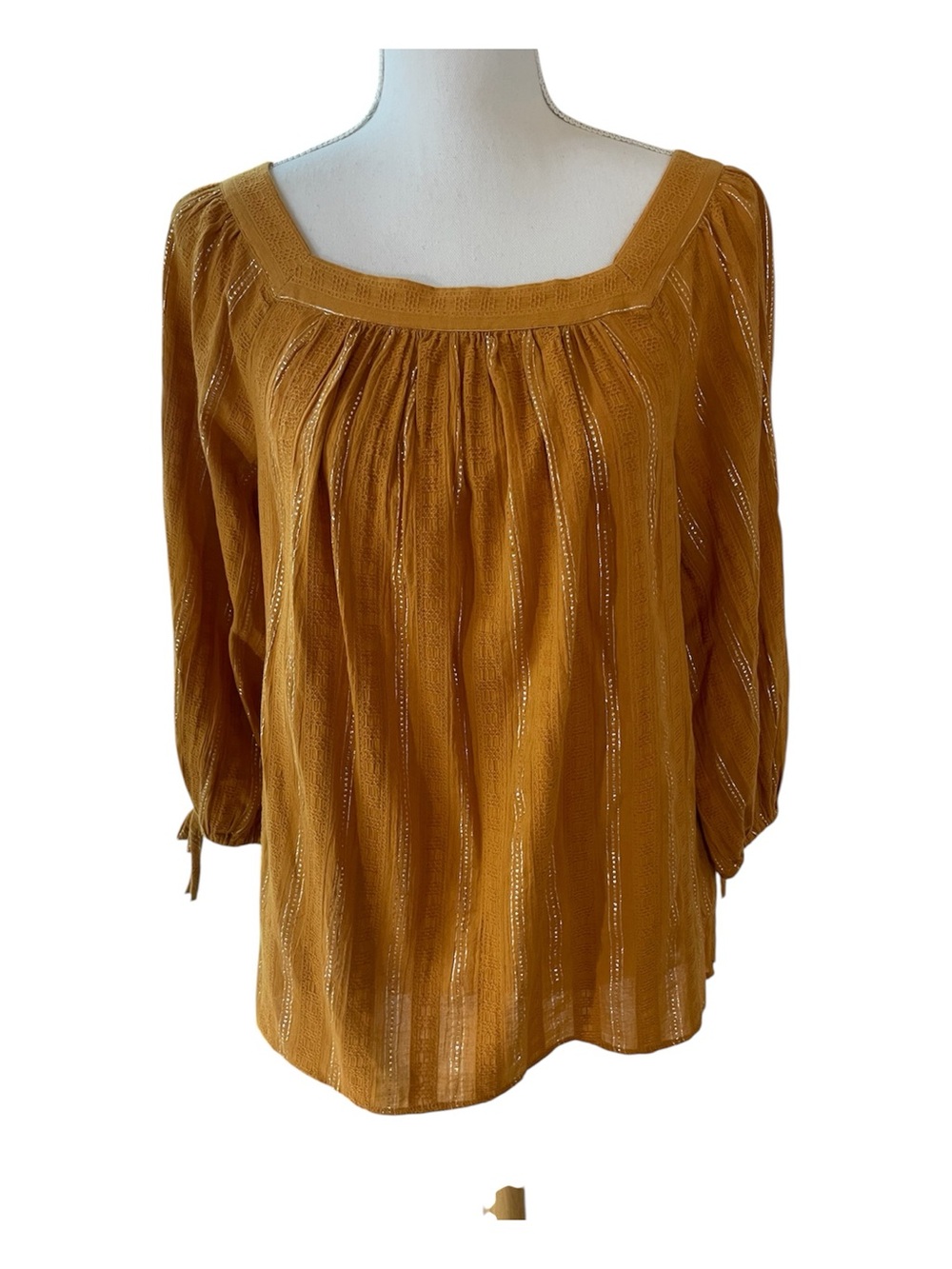 Lauren Conrad Gold Peasant Blouse. Size XS